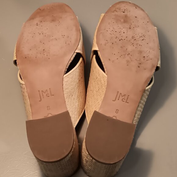 J. McLaughlin women's 'Tribeca' Raffia Heeled Slide Sandal sz 8 M - Picture 8 of 12